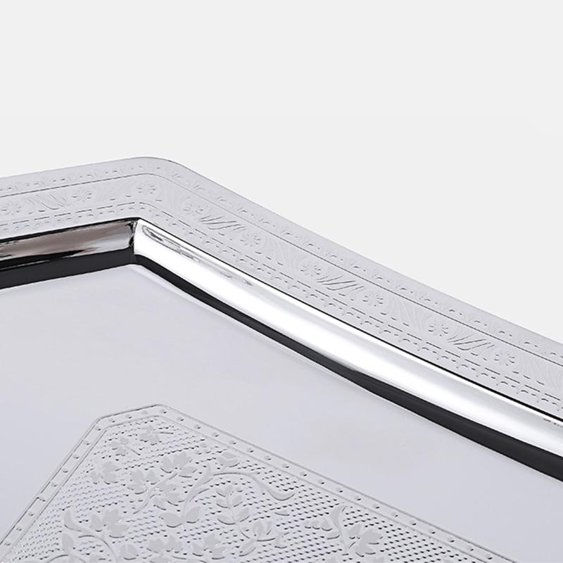 Stainless Steel Storage Tray Metal Elegant Organizer Multifunction Trays for Fruit Candy Dessert Pastry Cookie Biscuit