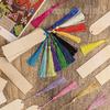 12pcs Unfinished Wooden Bookmark DIY Wood Craft Bookmarks with Laser Cut Wooden Hooks, Square Tags, 12 Tassels - Random Color