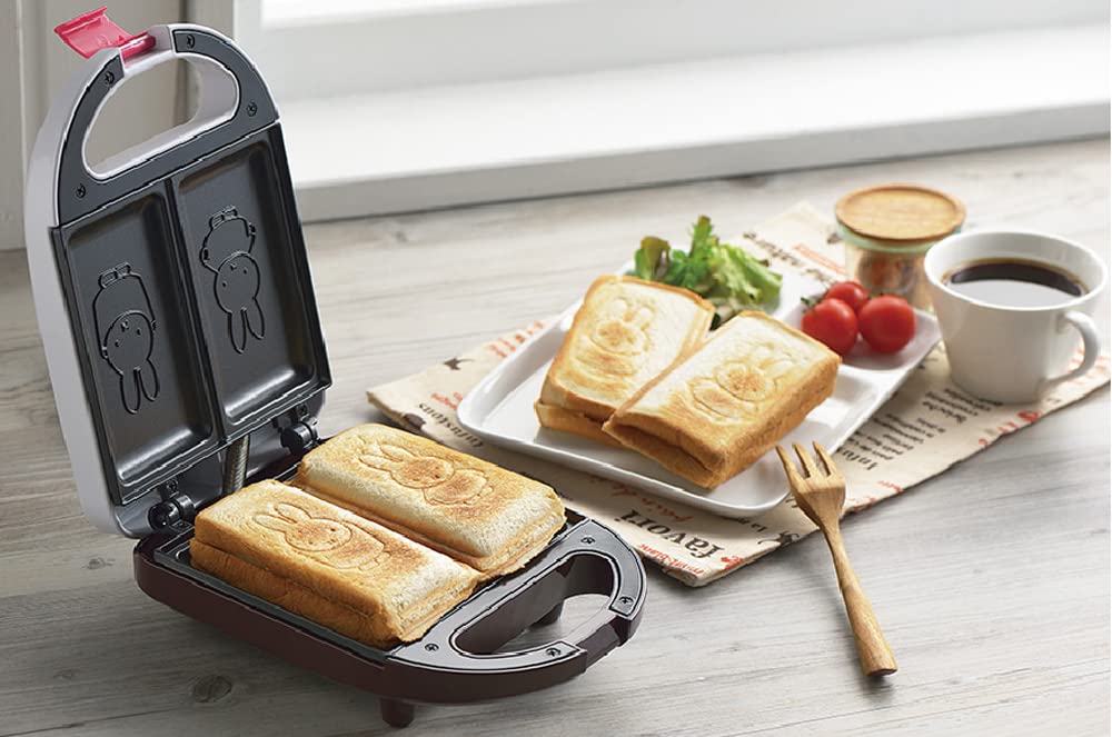Tamahashi Hot Sandwich Maker (Half Size) with Miffy Design (Toasts to the Crust, Breakfast) DB-207
