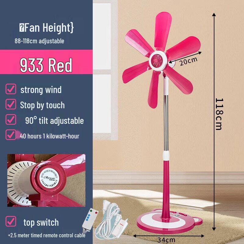Compact Silent Cartoon Floor Fan for Dorms & Offices