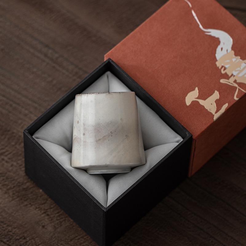 Chinese Style Lingyun Cup Ceramic Tea Cup, Household Tea-Tasting Cup, Personal Tea Bowl, Single Cup Gift Box Set
