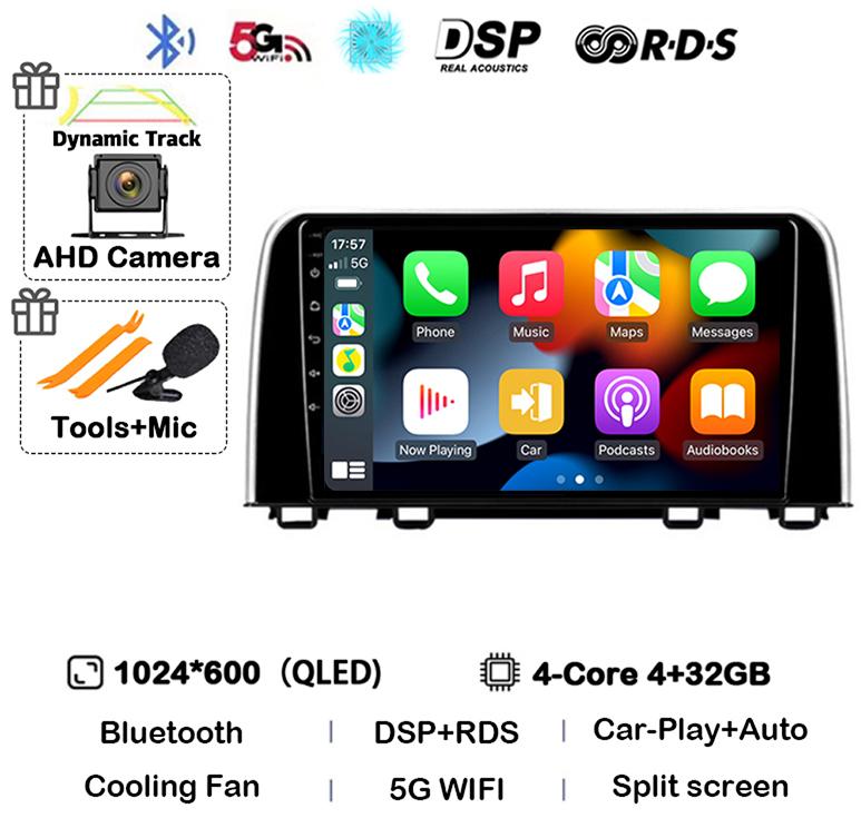 

Android 14 Carplay Автомагнитола для Honda CRV 2016 2017 2018 2019 2020 2021 Мультимедийный Видеоплеер GPS Стерео WIFI Головное Устройство