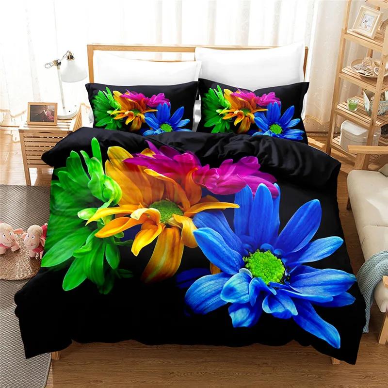 Duvet Cover Bed Linens 3d Flower Bedding Sets Print Valentine's Day Theme Home Textile Set 2/3pcs Cover Sets For Beds Dropship