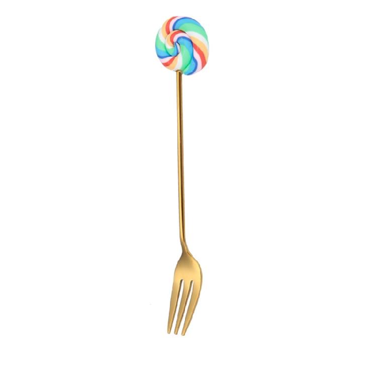 Cute Lollipop Design Fork/Spoon Kit Teaspoon Fruit Dessert Fork Tableware 1