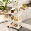 3/4 Tier Multi-Functional Household Trolley With Handle And Wheels To Move Bathroom Shelves Household Snacks Storage Rack