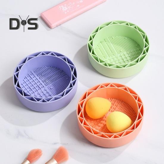 

Силиконовая миска для чистки кистей для макияжа, 4 текстуры, многофункциональная косметическая кисть, пудра, губка для чистки, моющий инструмент, сушка