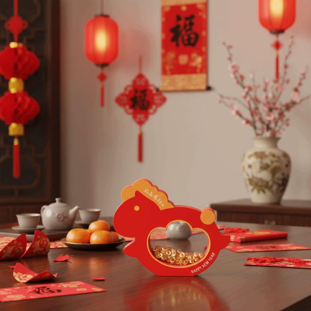 Golden Ingot Year Horse Ornament Chinese Style Horse Shape Ornament New Year Celebration