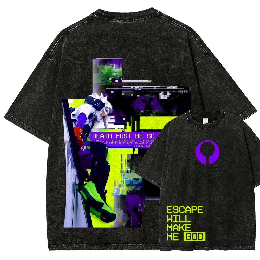 

Marathon Anime Lover Washed T-shirt Year round clothing high quality personality Clothes Plus Size Unisex New Model Couples tee L