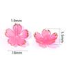 50pcs/lot Colorful Cherry Blossom Acrylic Beads Golden Brushed Patter Petals Charm Connectors For Jewelry Making DIY Acessories