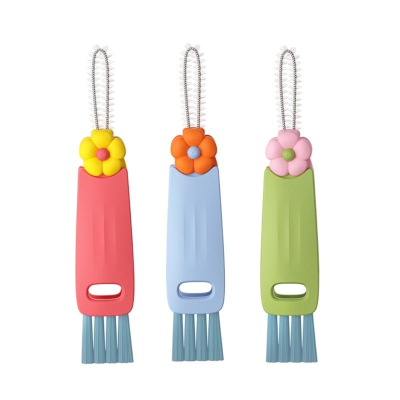 User friendly Cup Lid Cleaner 3 Way Design Scraping Scrubbing Wiping Kitchenwares Plastic Tool