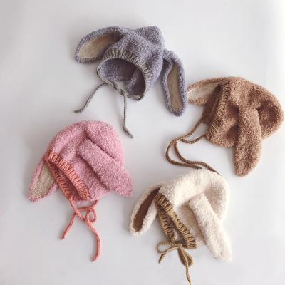 Kreslený Králíček Dětská Plyšová Čepice Jednobarevná Čepice Beanie s Dlouhýma Ušima pro Kojence Chlapce Dívky Zimní Teplá Čepice pro Batole Ochrana Uší