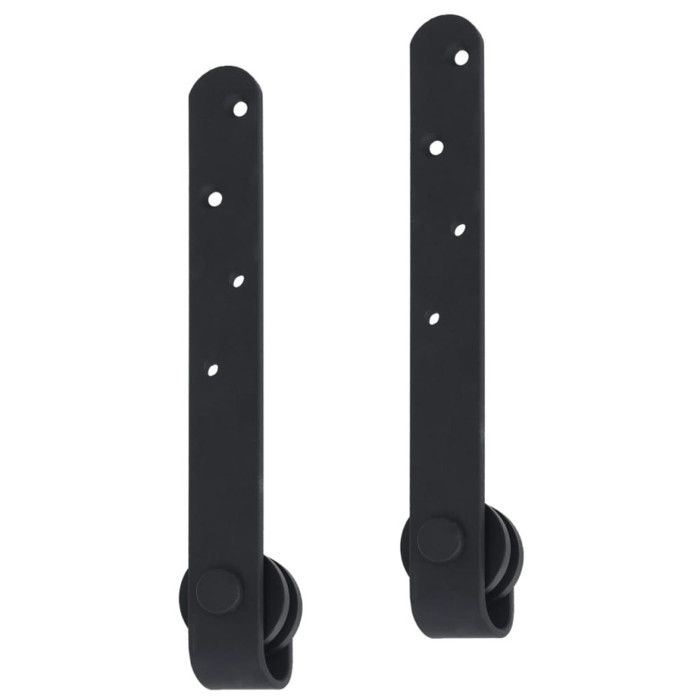 Kit de porte d'armoire coulissante - vidaXL - 122 cm - Acier au carbone - Noir - Coulissante à gauche