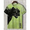 Men's Funny Animal Cat Printed T Shirt Short Sleeved Tee Tops 3D Print O-Neck Shirts Party Summer Casual Men's Clothing Apparel