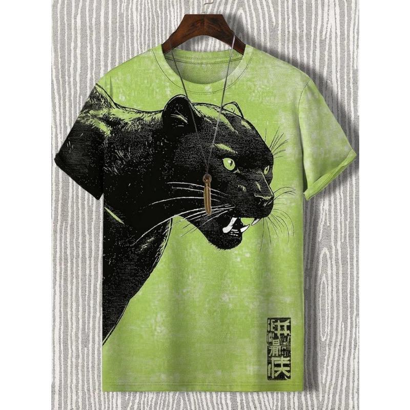Men's Funny Animal Cat Printed T Shirt Short Sleeved Tee Tops 3D Print O-Neck Shirts Party Summer Casual Men's Clothing Apparel