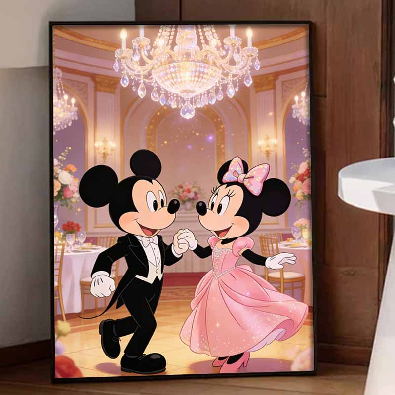 Disney Mickey and Minnie Mouse Ballroom Dance Diamond Painting Art Kit Handmade DIY5D Home Decor Gift
