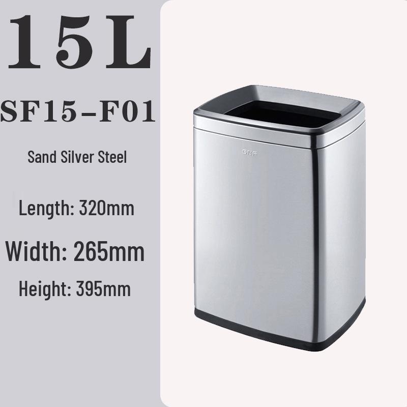 50L Stainless Steel Commercial Trash Can with Large Foot Pedal for Hotels and Shopping Malls