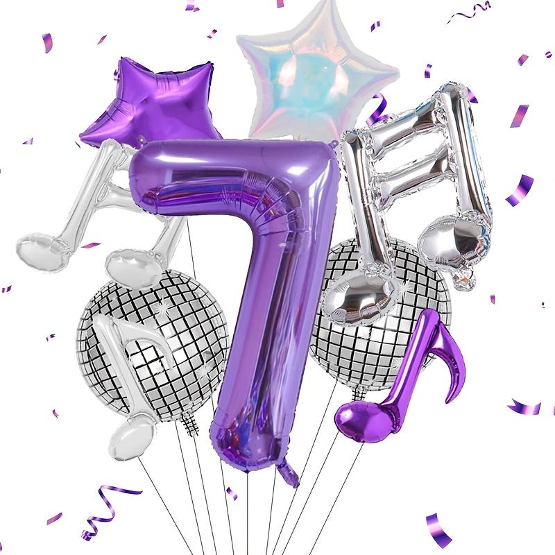 

Purple Music Theme Party Supplies 0-9 Digital Balloon Set 32 Inch Large Aluminum Foil Balloon Birthday Party and Carnival Decor 32inch