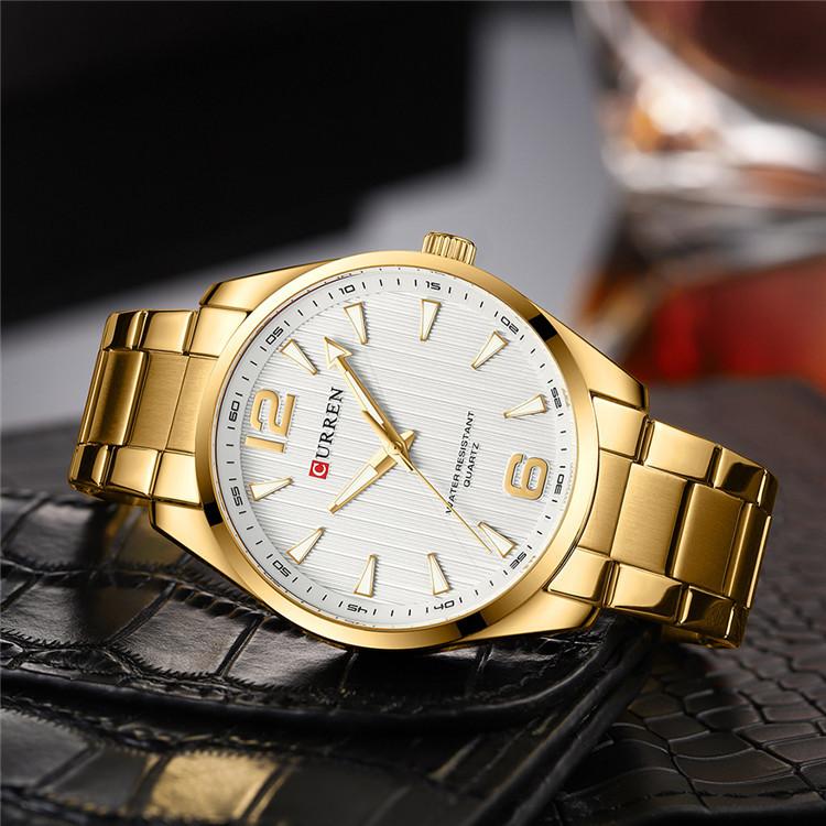CURREN Men's Steel Strap Business Watch Quartz Men's Watch Simple Style Fashion