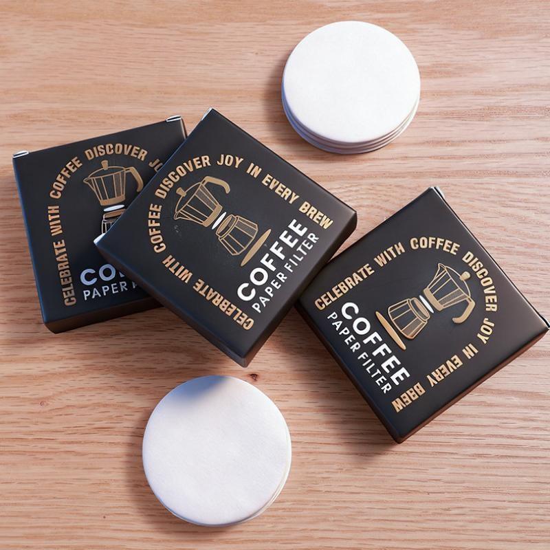 Coffee Filter Paper 100Pcs Eco-Friendly Disposable Round Filters Fit for Italian Portafilter Coffee Makers Party Use