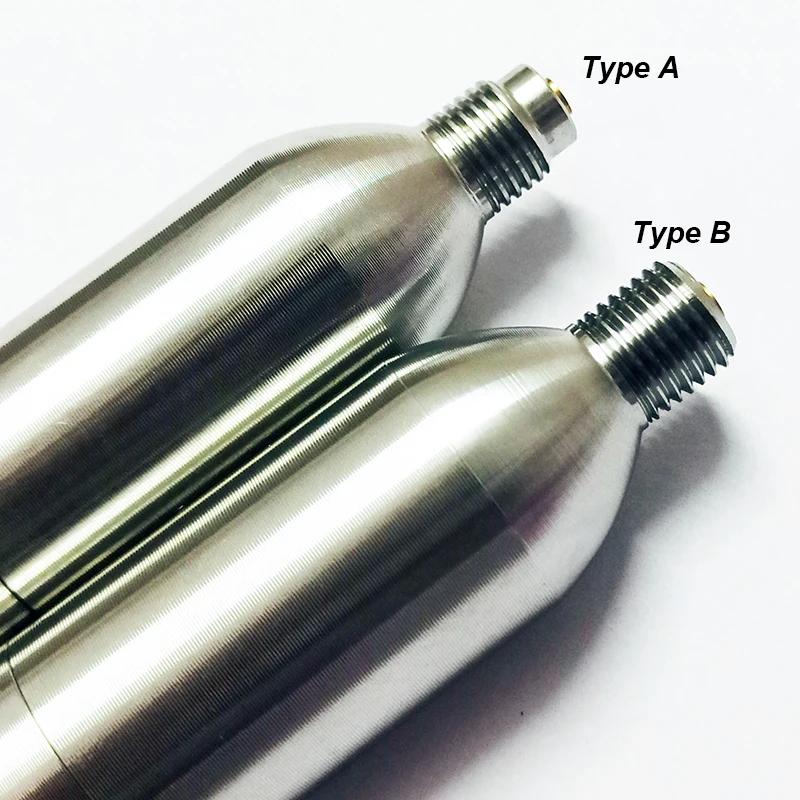 Refillable Co2 Cartridge 3/8-24UNF Threaded for Home Homebrew Soda Beer Brewing Juice Ball Rechargeable Reusable Life Vest Tire