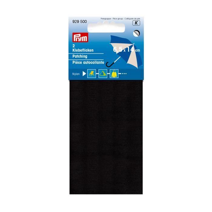Pièce autocollante - PRYM - 6,5 x 14 cm - Nylon résistant - Adhésif puissant - Noir