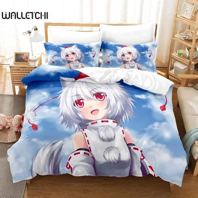 3D Anime Kawaii Mädchen Momiji Inubashiri Bettwäscheset Einzelbett Twin Full Queen King Size Bettset Erwachsene Kind Schlafzimmer Bettbezugsets