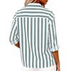 Women's Striped Casual Fashion Shirt Button Long Sleeved Top