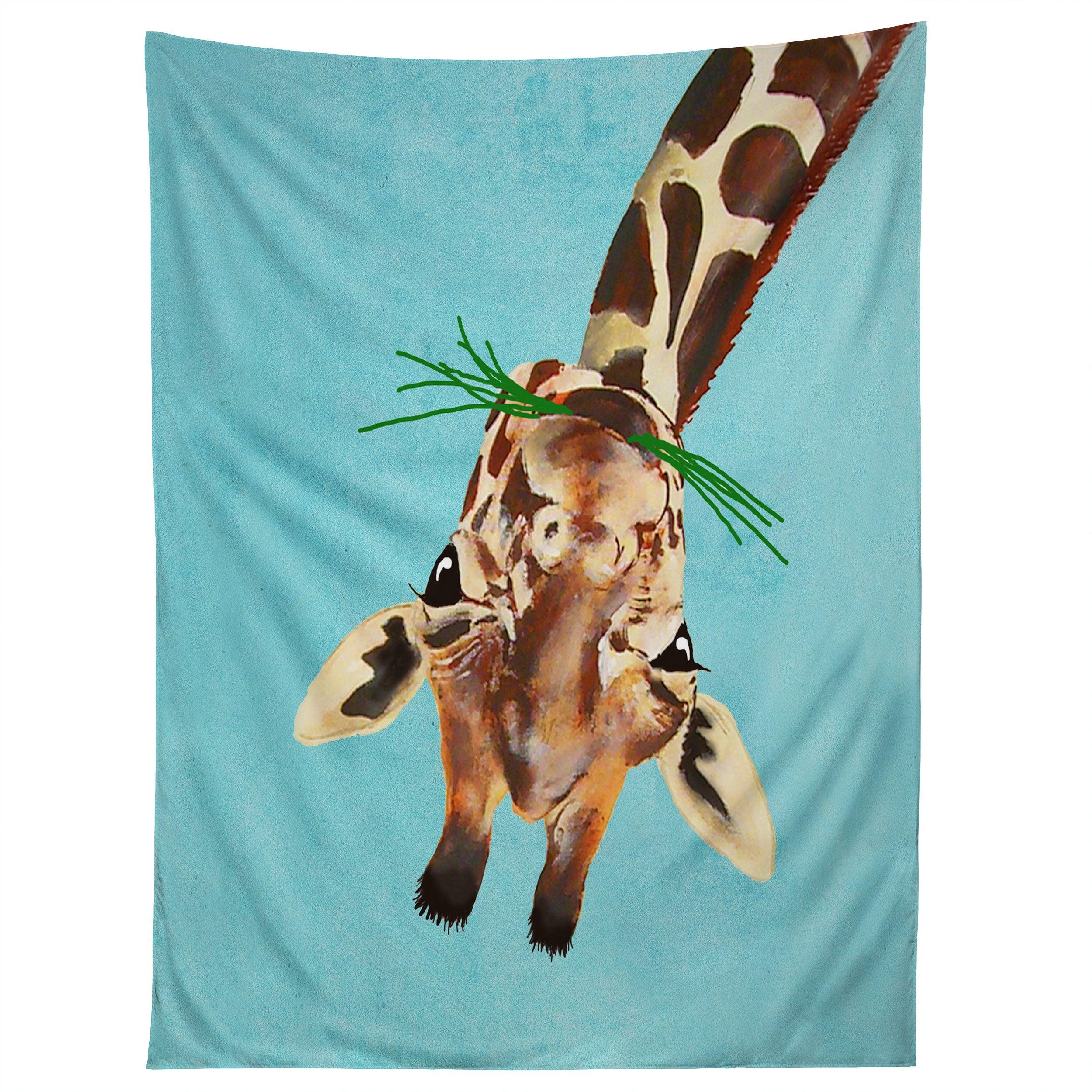 GIRAFFE UPSIDE DOWN tapestry 75x100