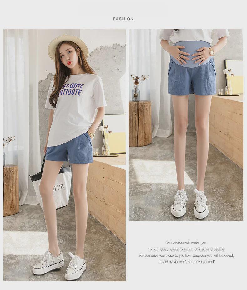 Summer Maternity Loose Fit Three-Quarter Leggings: Fashionable, Casual Shorts