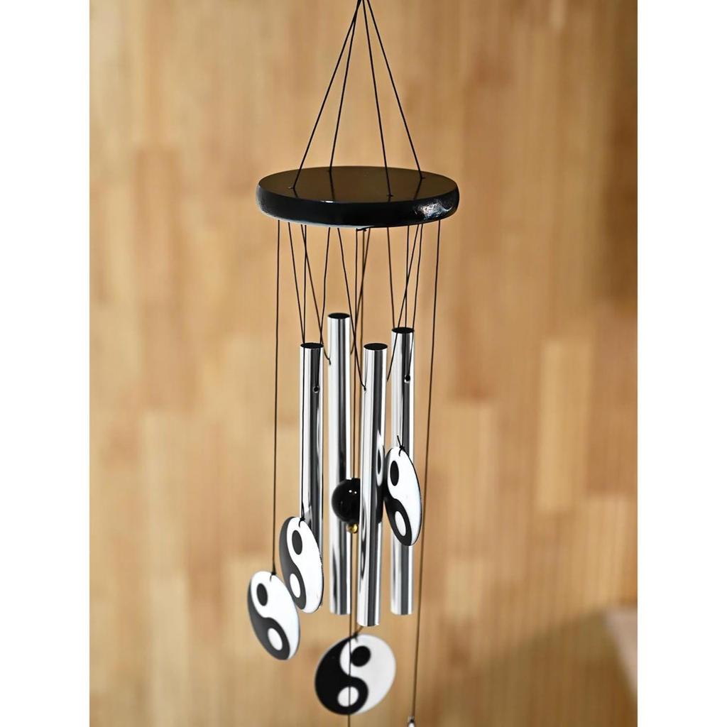 Hanging Bells for Home Decoration, Balcony, Living Room, and Bedroom | Home Décor Gift Items for Housewarming and Wall Décor (Silver, 4-Pipe)
