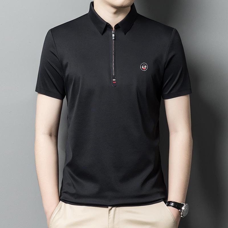 

Лето Новинка Корейский Стиль Молодежный и Среднего Возраста Однотонный Воротник Поло Повседневная Мода Верхняя Одежда Базовая Футболка Мода 4XL