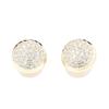 New product simple and versatile gold and silver two-color gold-plated round stone-studded earrings temperament no earrings clip bridal earrings