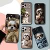 Cute S-Shih Tzu Dog Pet Phone Case For iPhone 15,13,16,12,11,17,14,Plus,Pro,Max,XS,XR,X,SE,Mini,Soft Silicone Black Cover