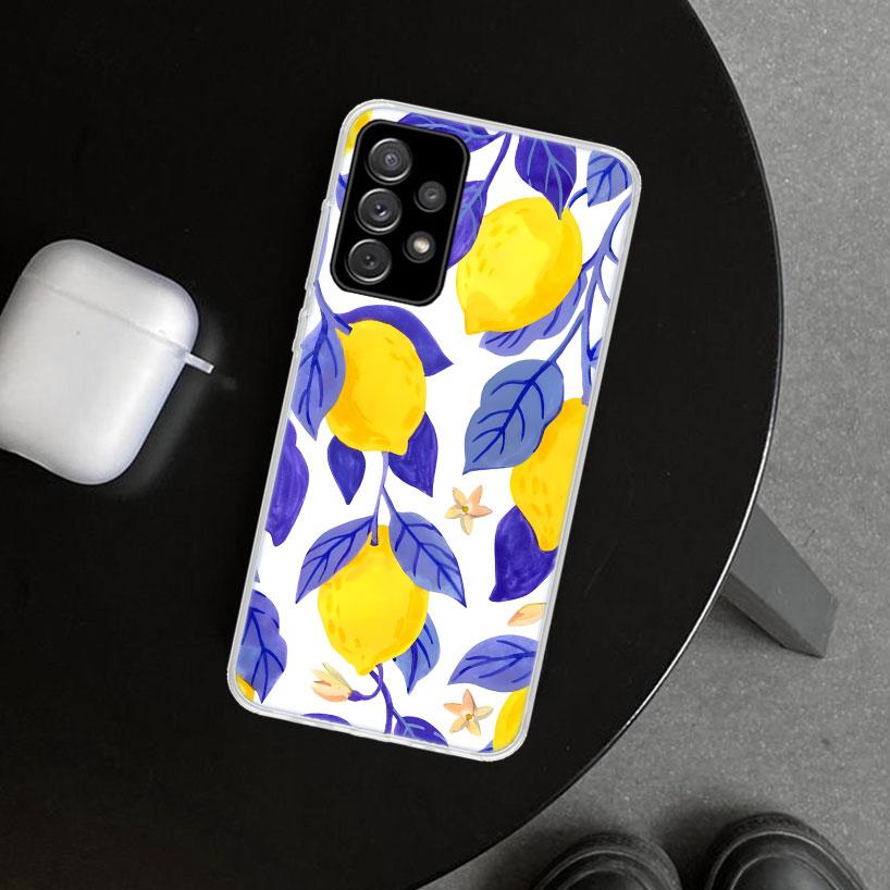 Citrus Limon Linnaeus Phone Case Cover for Samsung Galaxy A12 A22 A32 A52 A72 A02S A51 A50S A31 A20S A10S Note 20 Ultra 10 Plus