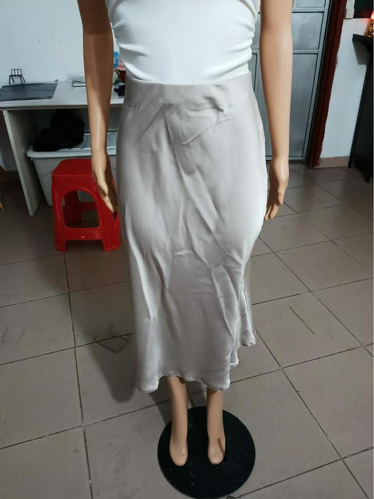 WB Silk Satin Midi Skirt