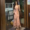 A sweet "Dry Rose" early autumn new French dress women's thin temperament + cardigan