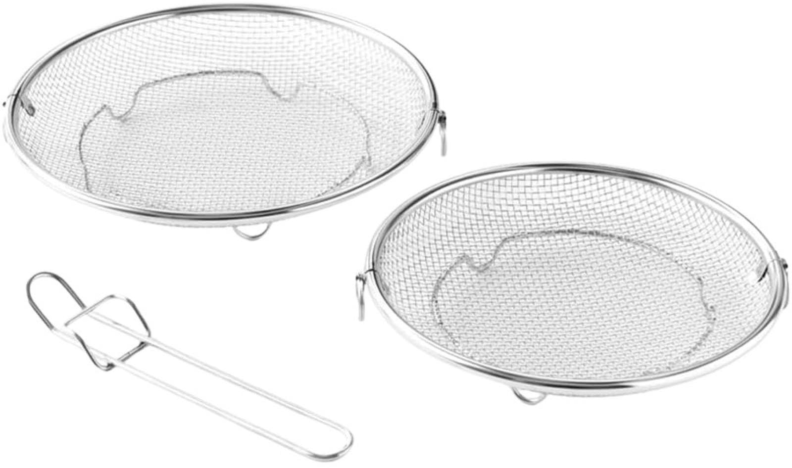 

Living Simply: Stainless Steel Bamboo Colander Set (19 & 22cm) - Made in Japan - Dishwasher Safe - With Legs and Dedicated Hook - Fits Frying Pans 24c