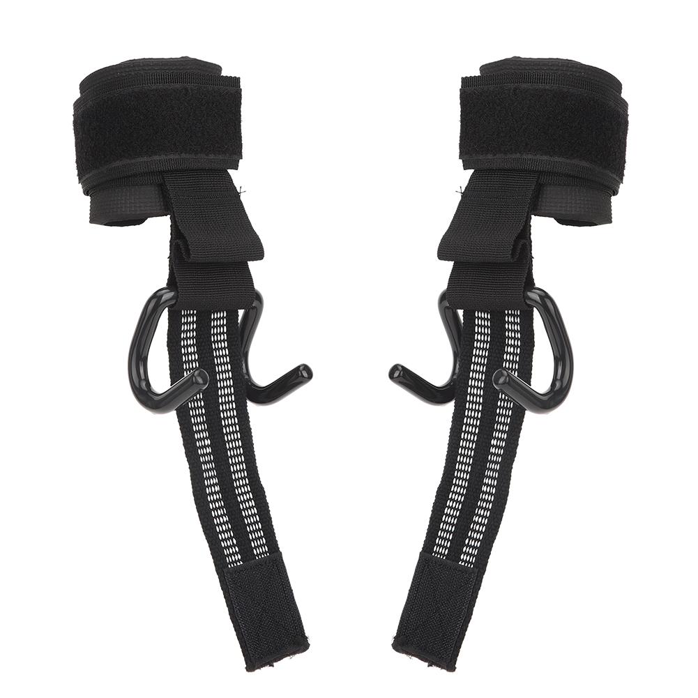 1Pair Workout Wrist Hooks Lifting Pull Up Strap Hooks Weightlifting Non slip Grips Wristband Power Training