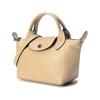 Longchamp Le Pliage Cuir 17 Lambskin Zipper Dumpling Bag With Detachable Shoulder Strap Mini Women Handbag Desert 1500757526