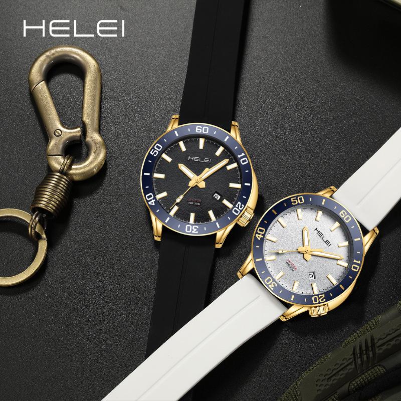 Mens Quartz Watches Large Face Diving Style Wrist Watch Luminous Hands Waterproof Watch with Date