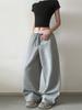 LKTM Unisex Grey Casual Wide-Leg Sweatpants