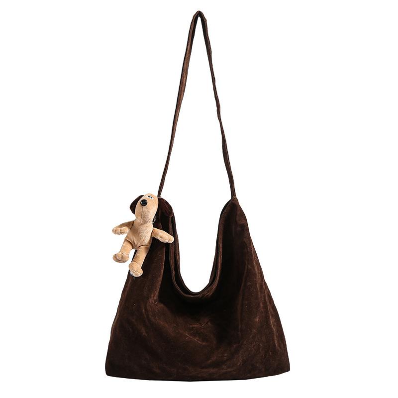 Retro Large-capacity Tote Bag, New Niche Casual Shoulder Bag, Commuter Crossbody Storage Duffle Bag