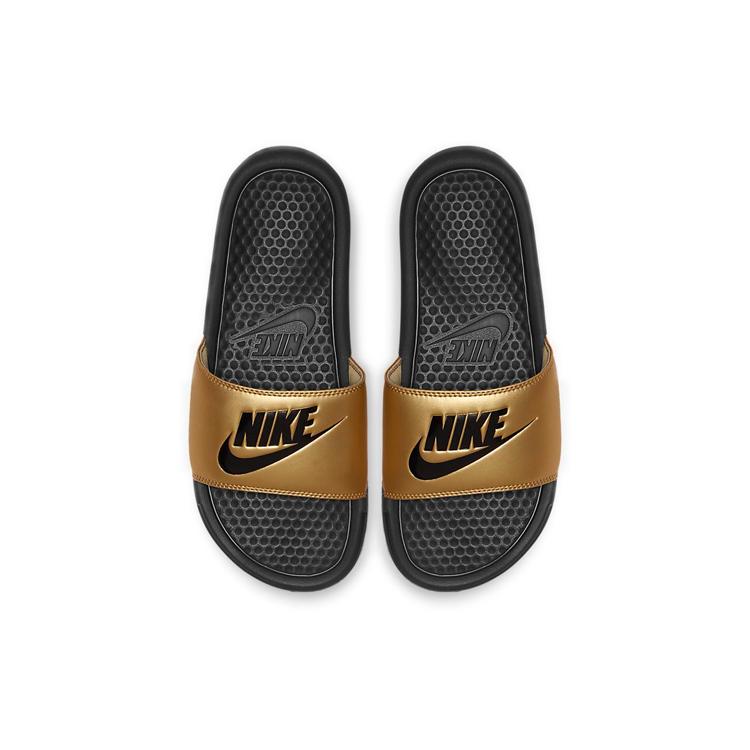 Nike Jdi Benassi Slide Black Metallic Gold Women's 343881-014