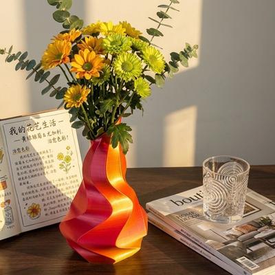 Vase de Table torsadé Vase Décoratif PLA Vases à Fleurs Imprimés en 3D Décorations de Bureau pour la Maison