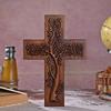 Colgante de Pared de Madera Tallada con Cruz Religiosa Vintage con Gancho Decoraciones para el Hogar y la Sala de Estar