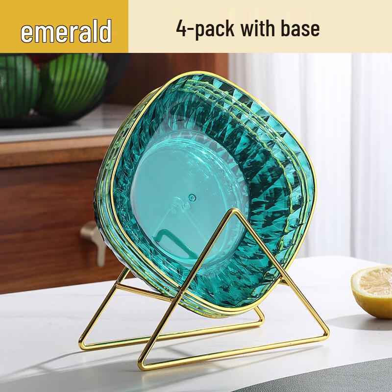 Yangge Diamond Pattern Food-Grade Bone Dishes with Storage Rack