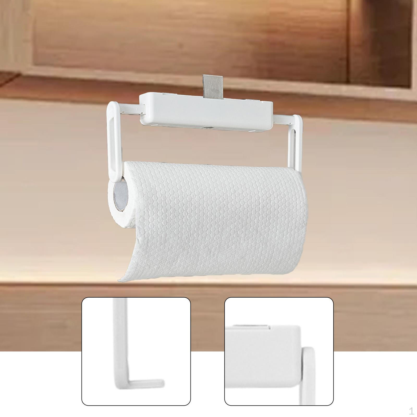 

Paper Towel Holder Food Wrap Telescopic Rustproof Cabinet Door for Kitchen Bathroom Laundry