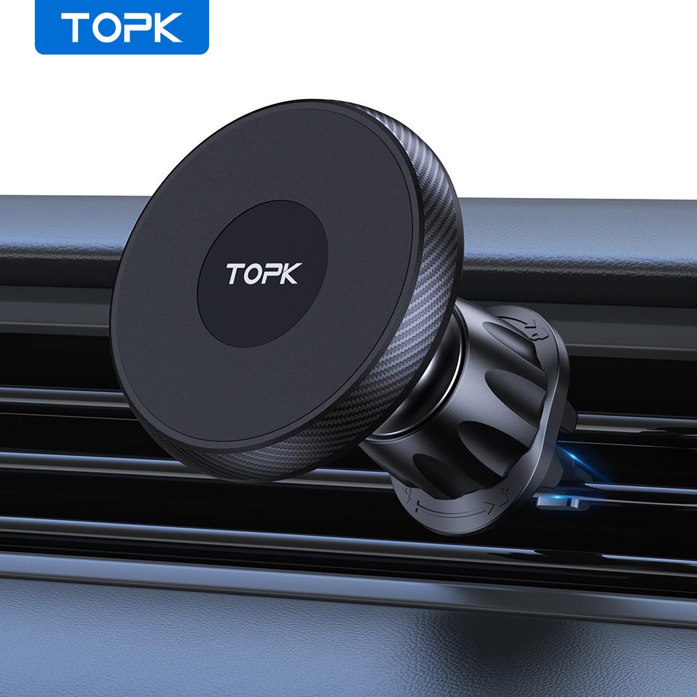 TOPK Magnetic Phone Holder Car Magnetic Car Phone Holder Mag-Safe Car Mount Powerful Air Vent ABS Stand For Smartphones For Air Vent