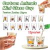 12 szt. Zestaw kieliszków do koktajli z chińskim zodiakiem 50 ml Kreskówkowy szklany kieliszek Zabawny prezent Zestaw kieliszków do sake Naczynia barowe