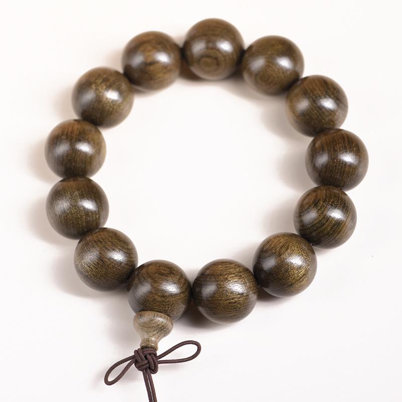 Sichuan Golden Silk Nanmu Ebony Bracelet - Intricate Wenwan Ornament with Perfect Style